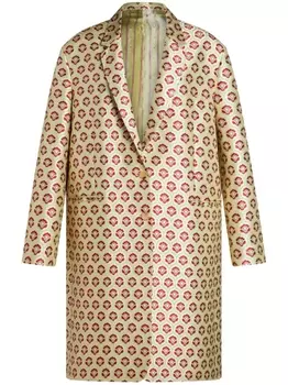 ETRO жаккардовое пальто с узором, зеленый