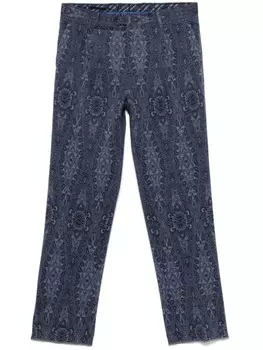 ETRO жаккардовые брюки с узором, синий