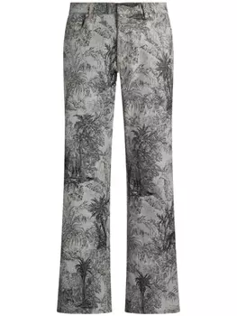 ETRO жаккардовые джинсы широкого кроя, серый