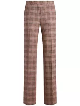 ETRO жаккардовые прямые брюки, коричневый