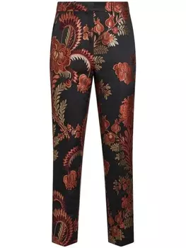 ETRO жаккардовые зауженные брюки, черный