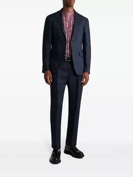 ETRO жаккардовый пиджак с узором пейсли, синий