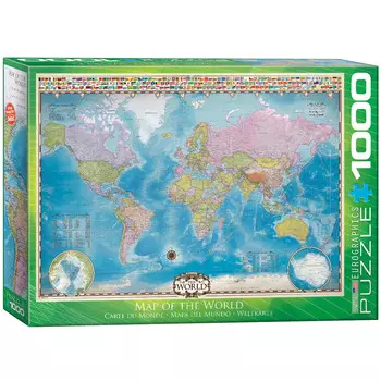 EuroGraphics, пазл, Карта мира, 1000 шт.