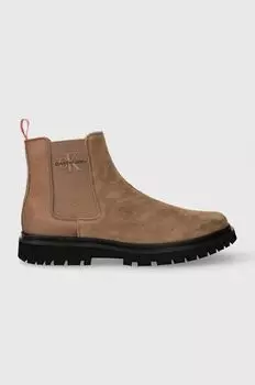 EVA MID CHELSEA BOOT SUEDE замшевые ботинки челси Calvin Klein Jeans, коричневый