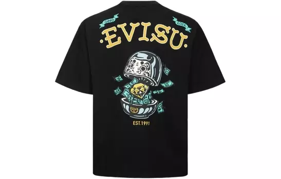 EVISU Мужская футболка, Черный