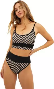 Ева Топ Beach Riot, цвет Taupe/Black Check