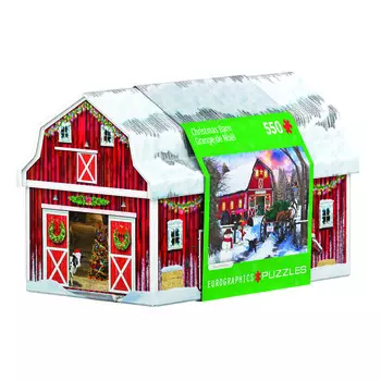 Еврографика, пазл, Tin Christmas Barn, 550 шт. EuroGraphics