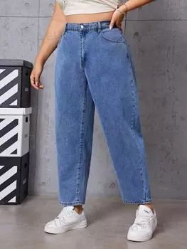EZwear Зауженные джинсы больших размеров Shein, синий
