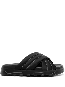 Fabiana Filippi quilted crossover-strap slides, черный