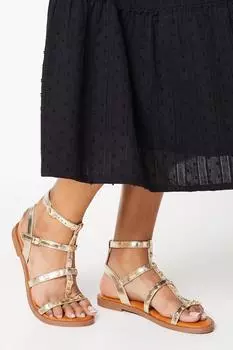 Faith: гладиаторские сандалии Milan с шипами Dorothy Perkins, золото