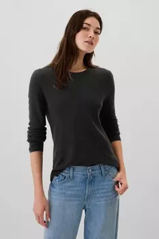 Фактурный джемпер Bella с круглым вырезом Gap, черный