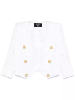 Фактурный пиджак BALMAIN, белый