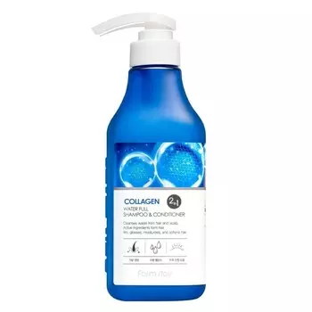 Farm Stay, Collagen Water Full Shampoo & Conditioner 2в1 Шампунь с коллагеном и кондиционером 2в1 530мл
