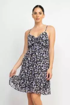 FASHNZFAB женское мини-платье с двумя бретелями сзади, черный