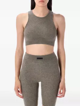 FEAR OF GOD ESSENTIALS топ с круглым вырезом в рубчик, серый