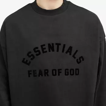 Fear of God Essentials Весенняя футболка с длинными рукавами и принтом, черный
