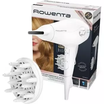 Фен Volumizer Cv6130 2400 Вт, белый и серебристый, Rowenta