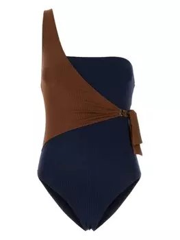 FENDI двухцветный купальник на одно плечо, синий