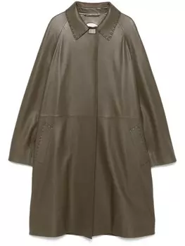 FENDI кожаное пальто, коричневый