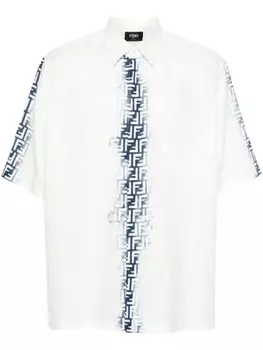 FENDI льняная рубашка с узором FF, белый