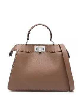 FENDI маленькая сумка-тоут Peekaboo, коричневый