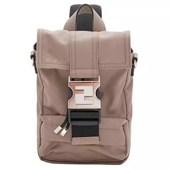 FENDI Рюкзак из нейлона и полиэстера, мини-сумка через плечо, бежевый, мужской