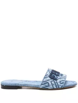 FENDI шлепанцы Signature, синий