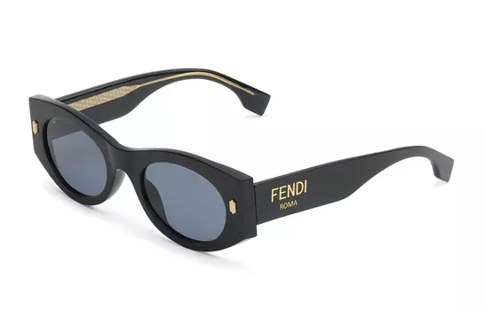 FENDI Солнцезащитные очки нестандартной формы, женские, черные