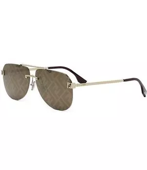 FENDI Женские солнцезащитные очки-авиаторы Fendi Sky 61 мм Flash, золотой