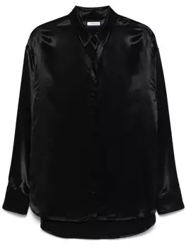 Ferragamo атласная рубашка, черный