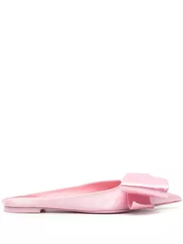 Ferragamo атласные мюли с бантами, розовый