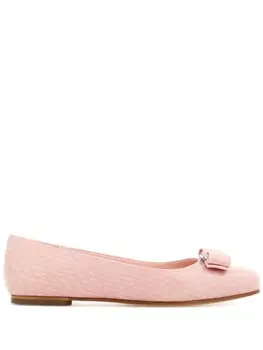 Ferragamo балетки Double Bow, розовый