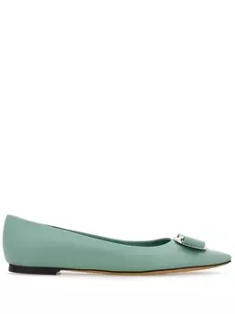 Ferragamo балетки New Vara Bow, зеленый