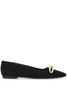 Ferragamo балетки с бантом, черный