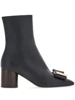 Ferragamo ботильоны с бантом, черный