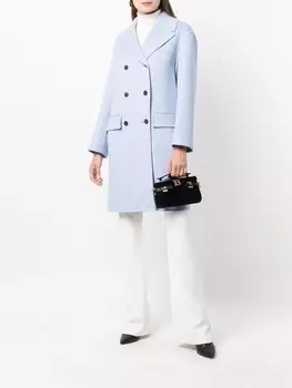Ferragamo двубортное пальто, синий