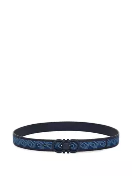 Ferragamo джинсовый ремень Gancini, синий
