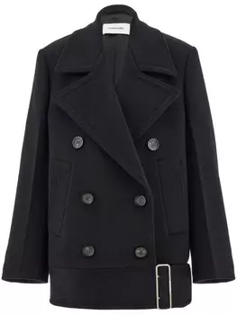 Ferragamo фактурный бушлат, черный