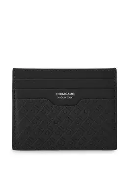 Ferragamo картхолдер с монограммой, черный