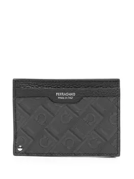 Ferragamo картхолдер с принтом Gancini, черный
