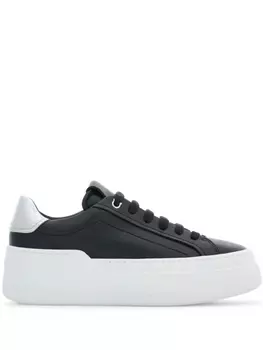 Ferragamo кеды с нашивкой-логотипом, черный