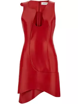 Ferragamo кожаное платье мини, красный