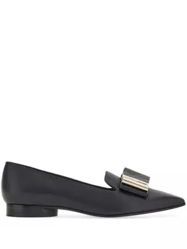 Ferragamo лоферы с бантами, черный