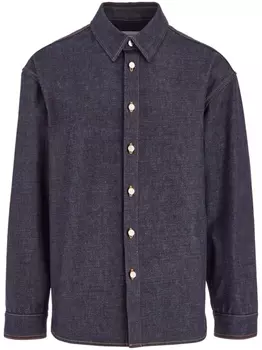 Ferragamo Long sleeved denim shirt, синий