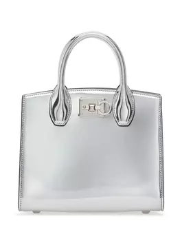 Ferragamo маленькая сумка-тоут The Studio, серебристый