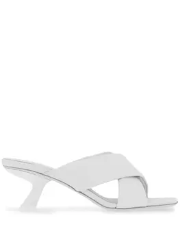 Ferragamo мюли с перекрестными ремешками, белый