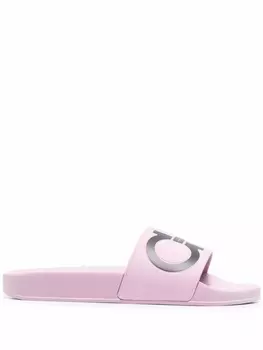 Ferragamo шлепанцы с принтом Gancini, розовый