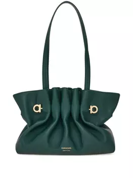 Ferragamo сумка на плечо Soft со сборками, зеленый