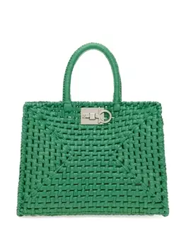 Ferragamo сумка-тоут Studio из рафии, зеленый