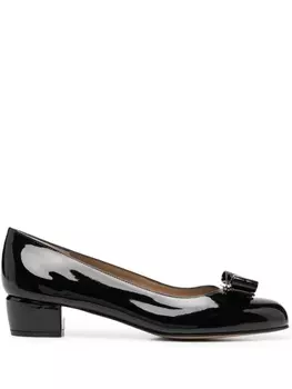 Ferragamo туфли-лодочки с бантом, черный